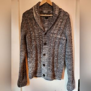 Lucky Brand Shawl Collar Cardigan Sweater Men's X-Small XS Grey Gray Wool Blend